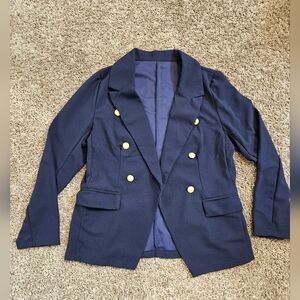 Navy Blazer with Gold Buttons